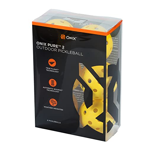 ONIX Pure 2 Outdoor Pickleball - Set of 6 - USA Pickleball Approved