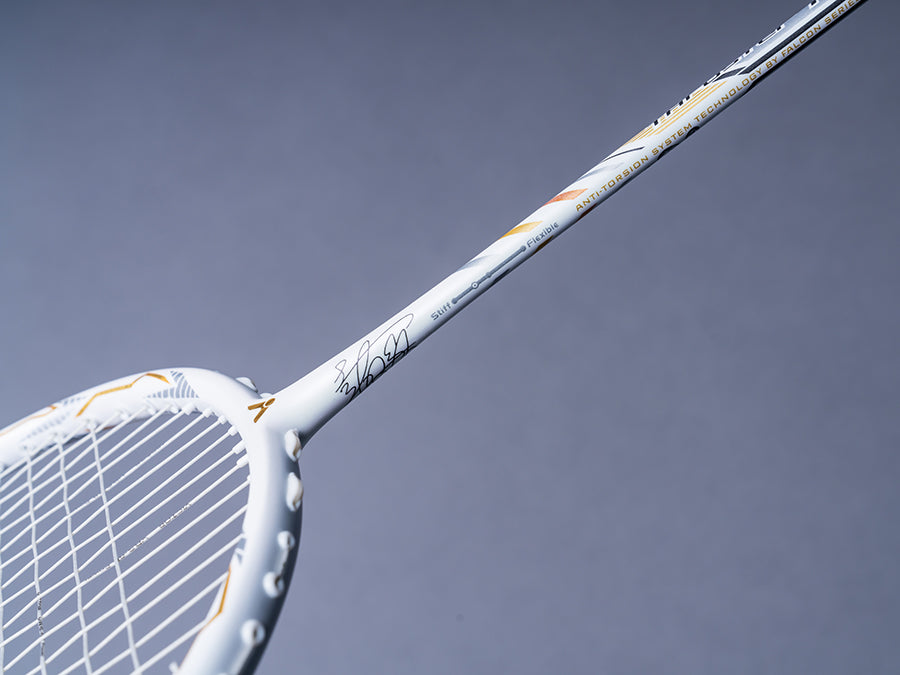 Victor Thruster K Falcon Claw Ltd Badminton Racket [Bright White]  - Unstrung