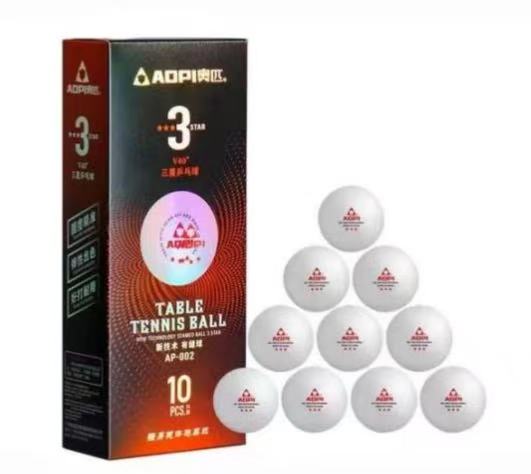 AOPI 3 Star Table Tennis Ball 10pcs [White]