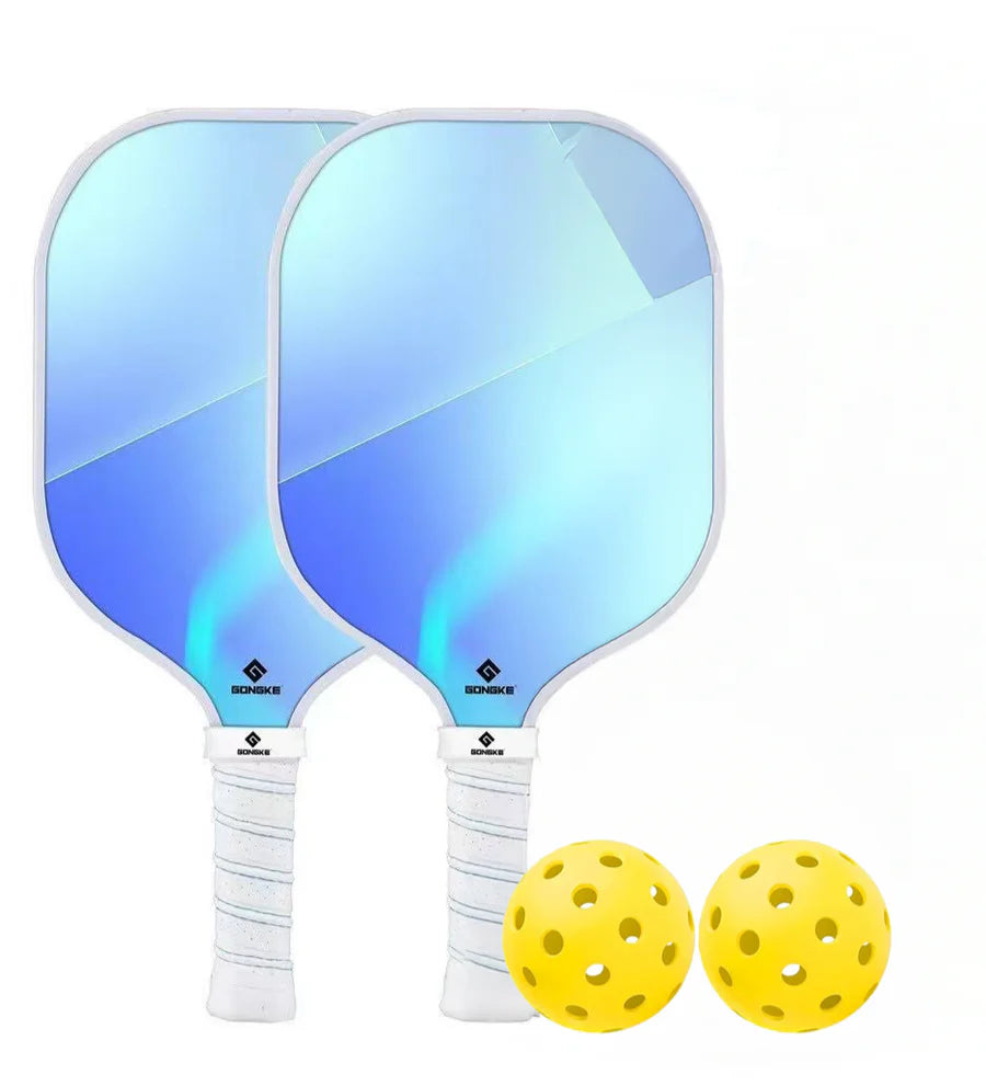 Gongke Adult Pickleball Set (2 Paddle+2 Balls) - [Blue Aura]