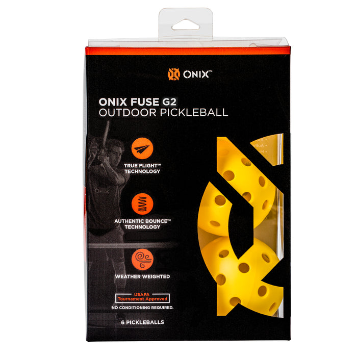 ONIX Fuse G2 Outdoor Pickleball - Set of 6 - USA Pickleball Approved